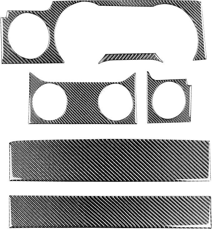 Real Carbon Fiber Trim for Ford Mustang GT Shelby Accessories | for 2005 2006 2007 2008 2009，Instrument Central Console Dashboard Panel Kit，Thick Overlay Sticker Decal，7PCs