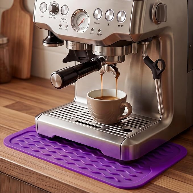 MicoYang Silicone Dish Drying Mat for Multiple Usage,Easy clean,Eco-friendly,Heat-resistant Silicone Mat for Kitchen Counter or Sink,Refrigerator or Drawer Liner Purple S 12 inches x 6 inches