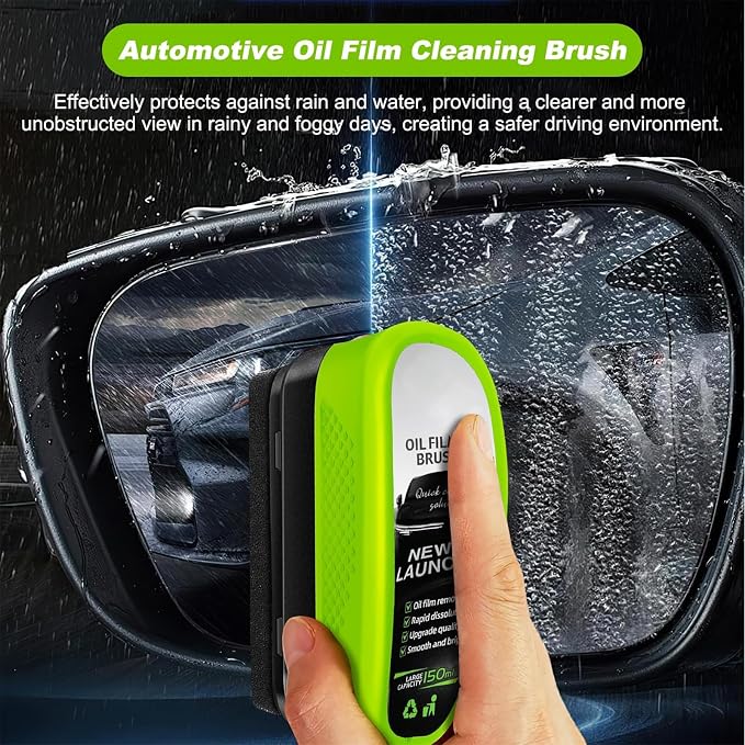 2026 Upgrade Automotive Clear Vision Windshield Cleaner, Oil Film Cleaning Brush for Car Windows, Clear Vision Glass Cleaner Car Windshield Cleaner Tool Improving Windshield Clarity & Visibility