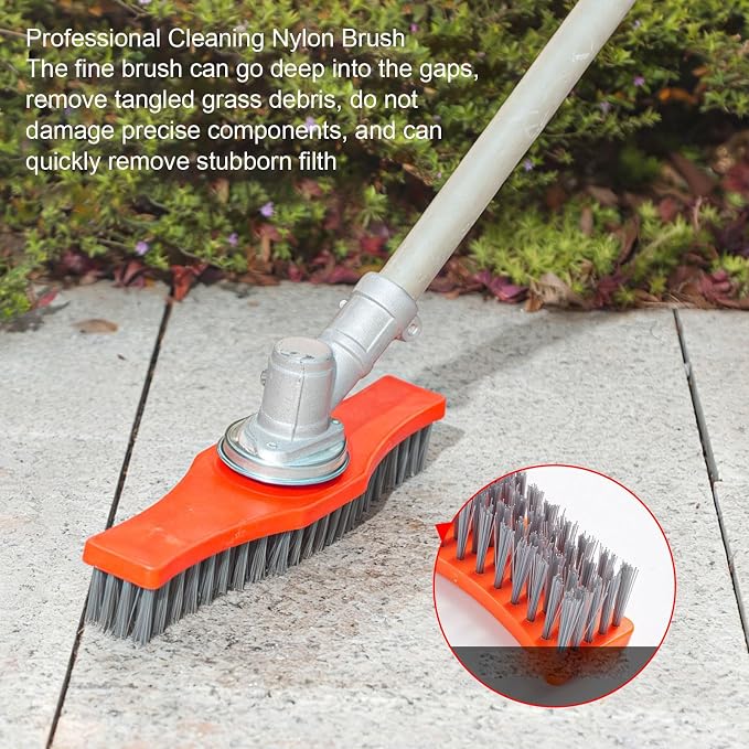 WALFRONT Deck Scrub Brush Outdoor Floor Scrub Brush Heavy Duty Anti Stick Nylon Material for Lawn Patio Driveway Tile Concrete Cleaning