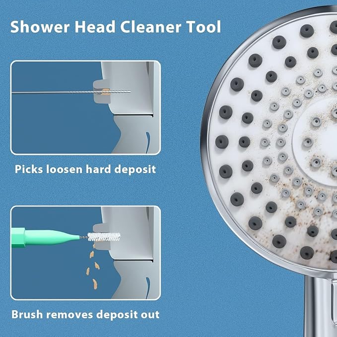 Lumkew Multiszie Shower Head Cleaner Tool, Shower Head Cleaning Brush for Small Hole Nozzle with Storage Boxes, Showerhead Cleaner Picks Unclogger for Household Bathroom