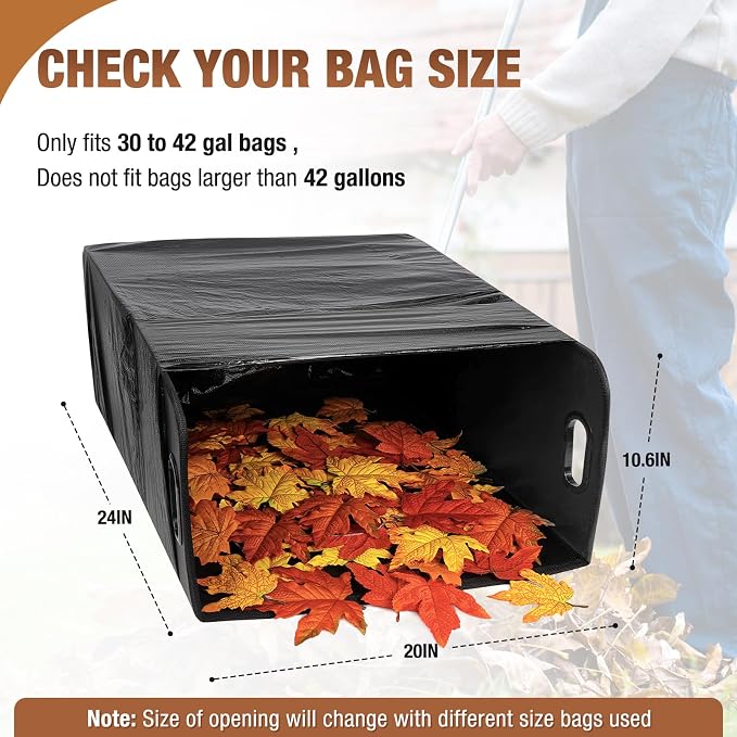 Touri Lawn Trash Bag Holder, Reuseable Garbage Frame, 2 Packs | Holds 30-42 Gallon Bags, Leaf Collector, For Camping Yard Weeding and Party