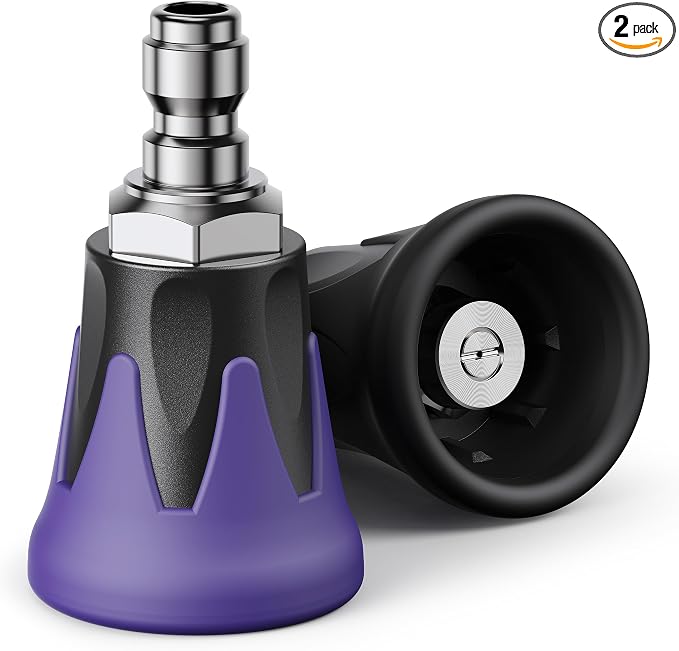 2 Pcs Pressure Washer Nozzle, 25 Degree/40 Degree Stainless Steel Silicone | Power Washer Tips with 1/4" Male Quick Connect, High Efficiency Cleaning, Car Washing, Patio Cleaning