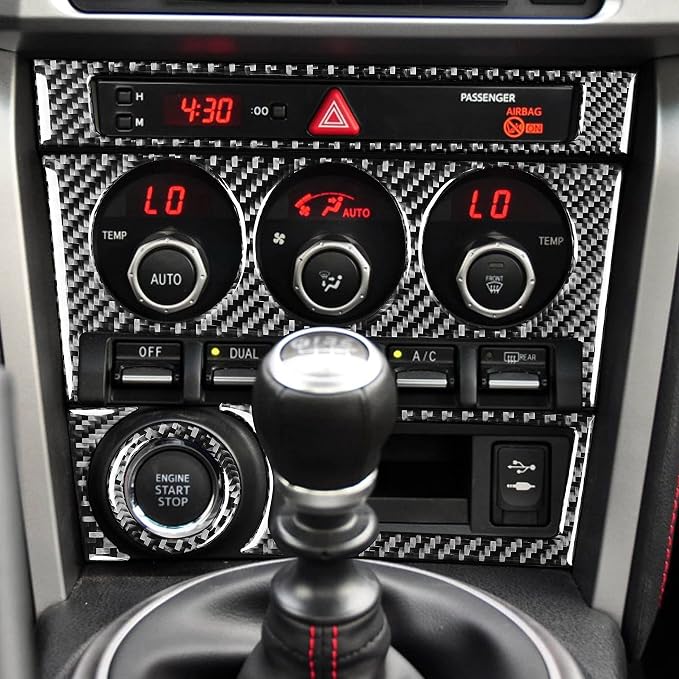 Real Carbon Fiber Trim for Subaru Accessories | for BRZ 2016 2017 2018 2019 2020 Central Console Panel Interior Thick Overlay Decal - A
