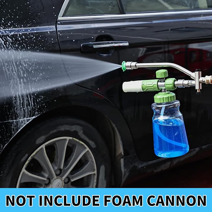 Foam Cannon Dual Connector Accessory,Pressure Washer Double Tip Attachment for Foam Blaster with 7 Power Washer Sprayer Nozzles, 1/4" Quick Connect, 3600 PSI