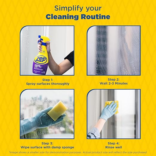 Zep Shower Tub and Tile Cleaner 1 Gallon ZUSTT128 (Case of 2) - No Scrub Pro Formula Breaks up Tough Buildup on Contact