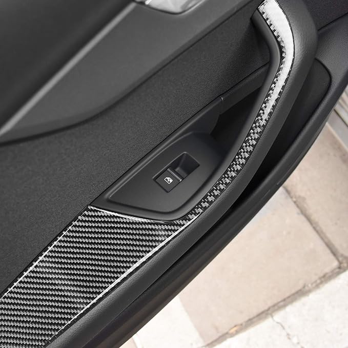 Real Carbon Fiber Trim for Audi Accessories | for B9 A4 S4 A5 S5 2020-2025 / RS5 2021-2025 IDoor Armrest Panel Interior Thick Overlay Decal