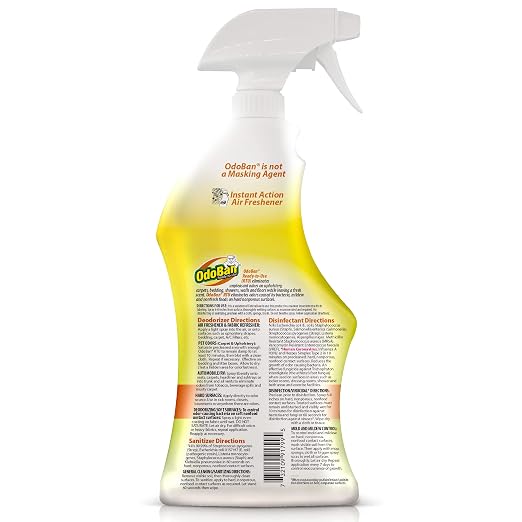OdoBan Ready-to-Use Disinfectant and Odor Eliminator, Made in the USA, Citrus Scent, 32 Ounce Spray Bottle