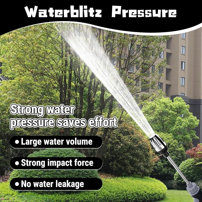 Pressure Washer, High Pressure Hose Nozzle with Connectors, Water Sprayer Cleaning Tool for Car Window, High and Portable Pressure Washer Wand for Plant Watering and Lawn Care(Water Gun + Connector)