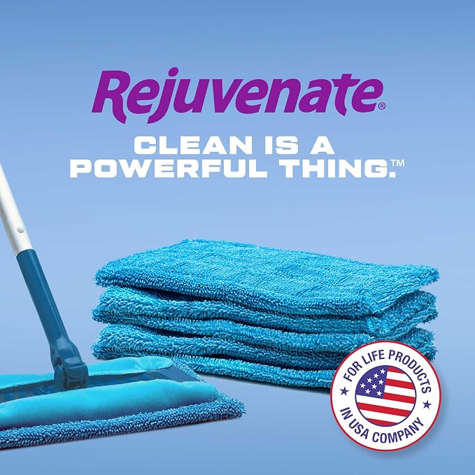 Rejuvenate Microfiber Sweeper Pads, Fit Swiffer Sweeper Mops for A Sustainable Alternative to Disposable Cleaning Pads, Trap Dirt, Dust and Hair and Remove Dirt and Grime, 5 Count