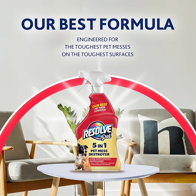 Resolve 5-in-1 Carpet Cleaner Spray – for Removal of Pet Stains & Odors Up to 7 Days Old, 22oz