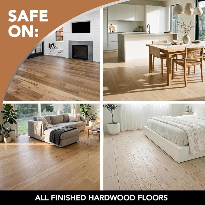 Weiman Wood Floor Polish and Restorer 32 Oz Bundle - High-Traffic Hardwood Floor, Natural Shine, Removes Scratches, Leaves Protective Layer