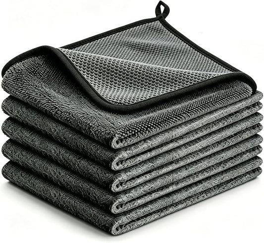 Genie Cloth Magic Cloth, 5 PCS Genie Magic Cleaning Cloth, Removes Grease, Leaves No Watermarks, Reusable Magic Cloth for Glass, Car Windows & Kitchens(1 Box)