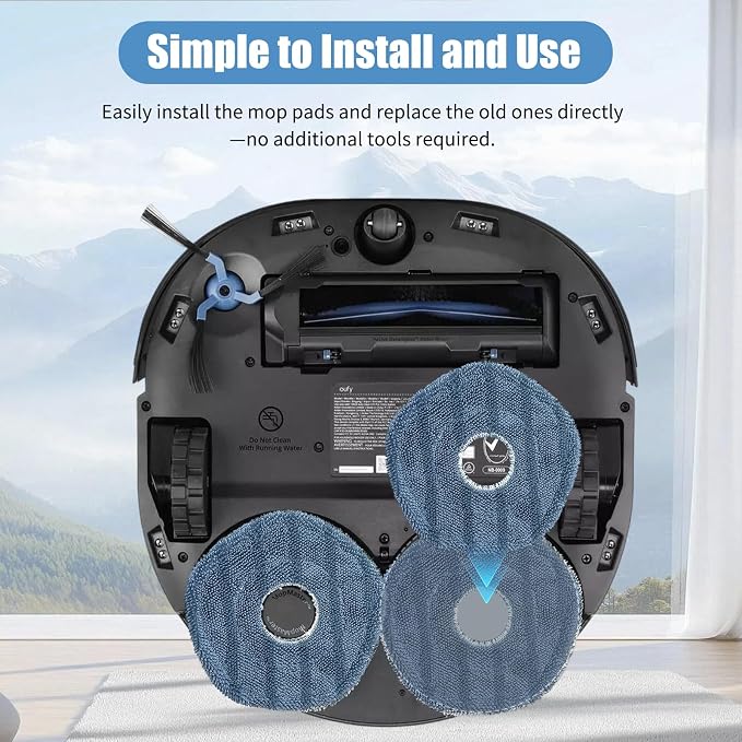 8Pcs X10 Pro Omni Mop Pads Accessories for Eufy X10 pro Omni – Washable Microfiber Mopping Cloth Refills, Reusable Replacement Pads for X10Pro Omni Robot Vacuum Cleaner