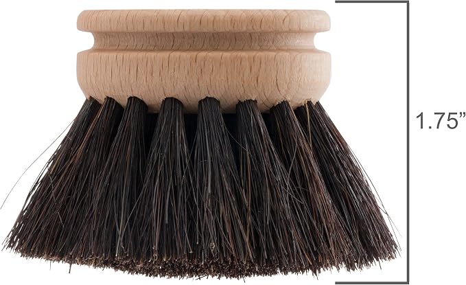 Redecker Dish Brush Replacement Heads, Horsehair, 1-1/2 Inch Round, 2 Pack – Soft Wooden Brush Refills for Delicate Dishwashing, Made in Germany