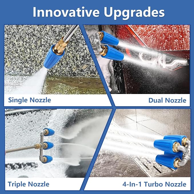 4-In-1 Turbo Nozzle Pressure Washer With 1/4 Inch Quick Connector
