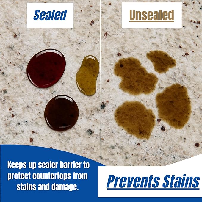 Black Diamond Stoneworks Granite Plus 2-in-1 Cleaner & Sealer, pH Neutral, Streak-Free Stone Cleaner for Granite, Marble, Quartz, Travertine & Limestone Countertops, Ready to Use (1-Gallon)