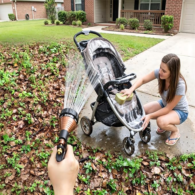 GREEN MOUNT Water Hose Nozzle Spray Nozzle, Metal Garden Hose Nozzle with Adjustable Spray Patterns, Perfect for Watering Plants, Washing Cars