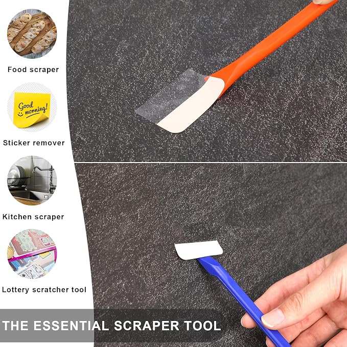 Carbon Fiber Plastic Scraper, 9 PCS Small Scraper Tool Plastic Scraper Tool Multi-Purpose Scraper Pen-Shaped Scraper Tool Non-Scratch Cleaning Tool for Tight Spaces, Kitchen, Crevices, Food, Paint