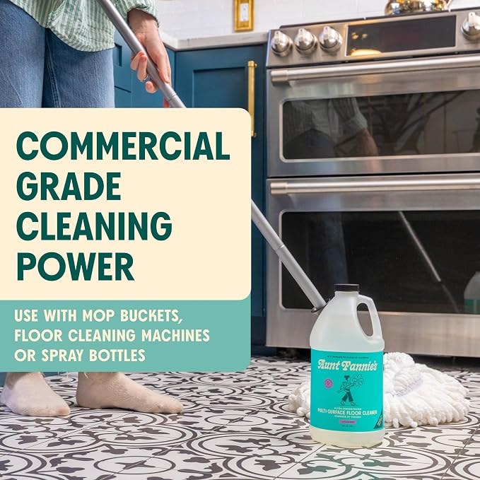 Aunt Fannie's Ultra Concentrated Vinegar Floor Cleaner, Lavender, 64 oz. | Refill Size Multi-Surface Natural Vinegar Cleaning Solution for Mopping, Safe to Use on Vinyl, Hardwoods & Tile, EWG A-Rated
