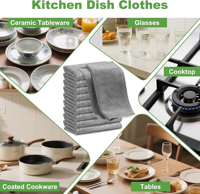 Jeymei Non Scratch Wire Dishcloth,Multipurpose Wire Dishwashing Rag,10PCS | Stainless Steel Cleaning Cloths for Kitchen,Dish Cloths for Washing Dishes,Reusable Diamond Weave Steel Wool Scrubber Cloths