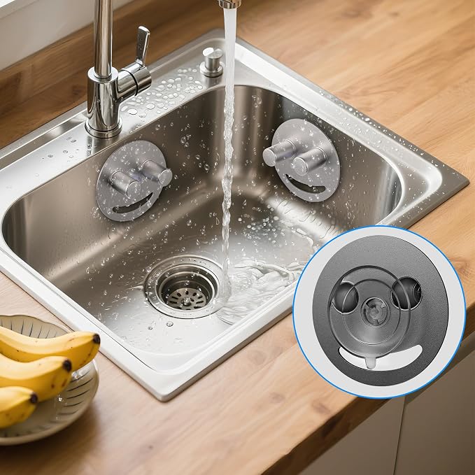 Smiley Face Sponge Holder， Black 2-Pack