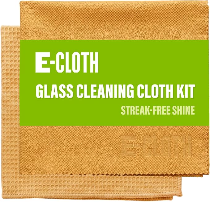 E-Cloth Window and Glass Cleaner Kit, Just Add Water - 1 Kit | Chemical-Free Cleaning - Reusable & Machine Washable Towel, Versatile Use for Mirrors, Cars, & Lenses, Winter Green