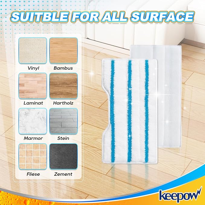 KEEPOW Reusable Mop Replacement Pads, Mop Pads Refills Compatible with Shark Vac Mop VM252 VM200 VC205 VM250 /QM250 VM190 VM200P12, Hardwood Floor Mop Pad with Upgraded Dirt Chamber (1+2+3 Pads) | Reusable Hardwood Floor Mop Pad with Upgraded Dirt Cham...