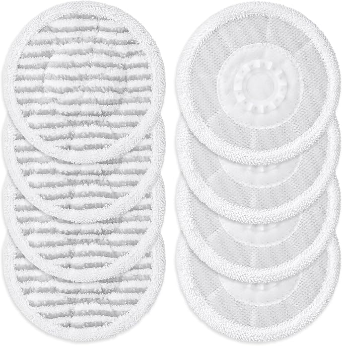 8 Pack Steam Mop Pads Compatible with Shark S8201 S8001 S7001 S7201 | S7005 S7000 Series, S7000AMZ S7001TGT– Microfiber Replacement Scrub Pad, All-in-One Reusable Cleaning Refills for Hard Floor