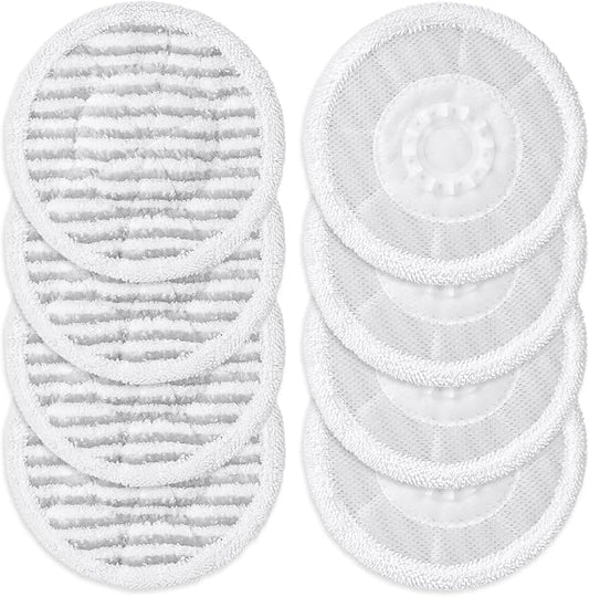 8 Pack Steam Mop Pads Compatible with Shark S8201 S8001 S7001 S7201 | S7005 S7000 Series, S7000AMZ S7001TGT– Microfiber Replacement Scrub Pad, All-in-One Reusable Cleaning Refills for Hard Floor