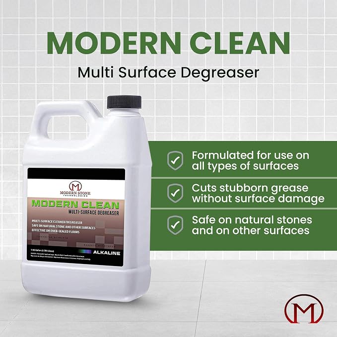 Modern Clean – Professional Alkaline Stone, Tile & Grout Deep Cleaner & Degreaser Concentrate (Dilution-Based Strength)