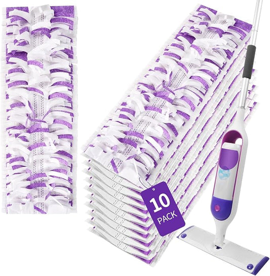 10 Pack Disposable Power Mop Pads for Swiffer Power Mop Pads | Compatible with Swiffer Power Mop Refills, Unscented Spray Replacement Floor Cleaning Refills for All Finished Floors