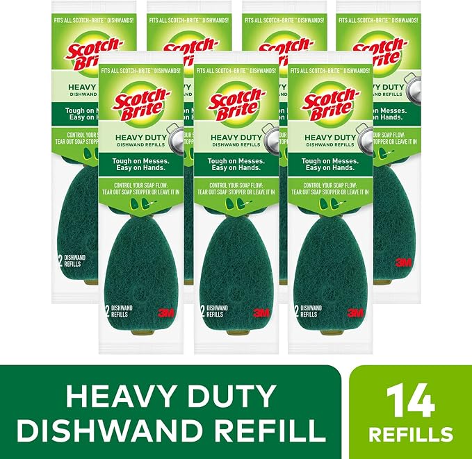 Scotch-Brite Heavy Duty Dishwand Refills, Keep Your Hands Out of Dirty Water, 2 Refills (Pack of 2)