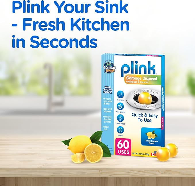 Compac Home [[60 Count]] Plink Garbage Disposal Cleaner and Deodorizer VALUE PACK - Lemon