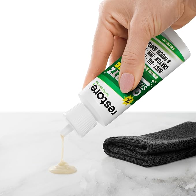 Quartz Stain Off – Quartz Countertop Stain Remover Cream & Deep Cleaner | Removes Coffee, Water, Grease & Food Stains | Non-Abrasive, Scratch-Free