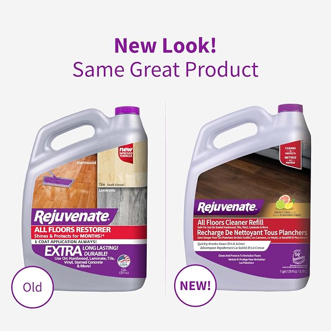 Rejuvenate All Floors Cleaner Refill, 1 Gallon, Breaks Down Dirt and Grime, Cleans and Protects Floors Throughout Your Home, Including Sealed Hardwood, Tile, Vinyl, Laminate and More | Safe on Sealed Hardwood, Laminate & More, Breaks Down Dirt & Grime,...