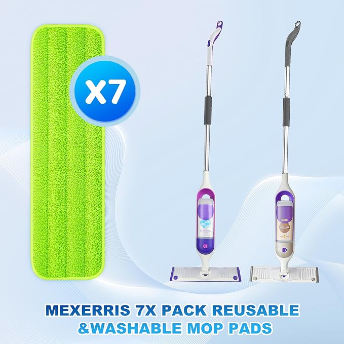 7 Pack Washable Microfiber Mop Pads for Swiffer PowerMop: Wet Mop Refills | Power Mop Refills Multi-purpose, Floor Mop Dust Mop Pads Reusable Replacement, for 13''-15'' Spray Mops Multi-surface Floors