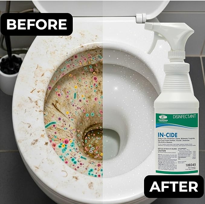 In-Cide EPA Registered Disinfectant Spray - Kills 99.9% of Germs, Mold, Mildew and MRSA - Multi-Surface Cleaner for Home, School & Hospital - Fresh Scent - 32 oz (2 Pack)