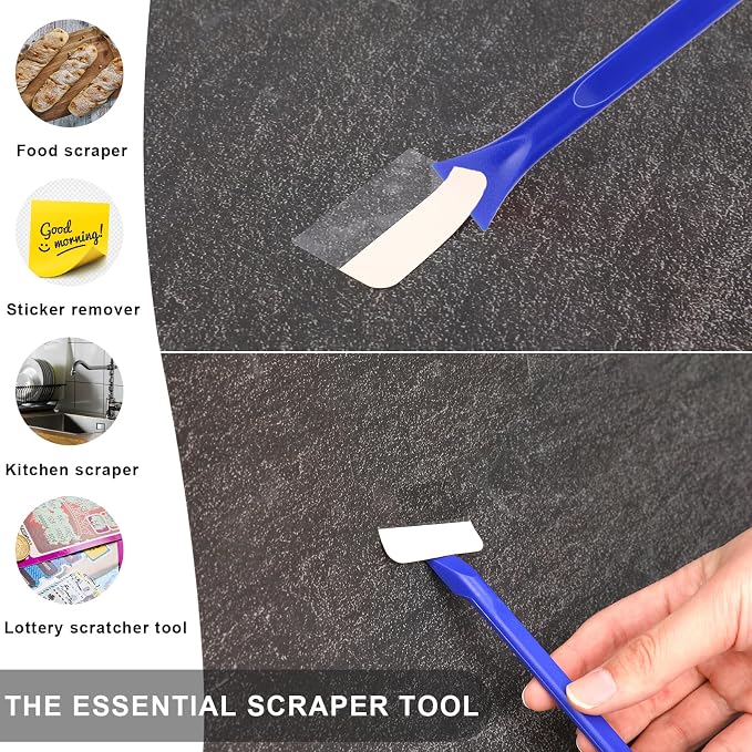 Car Crevice Cleaning Tool, 9 Pieces No-Scratch Plastic Scraper Tool for Tight Spaces, Multi-Use Small Paint Scraper Tool Sticker Remover for Kitchen, Crevices, Food, Paint, Labels, Oil Stains, Dirt