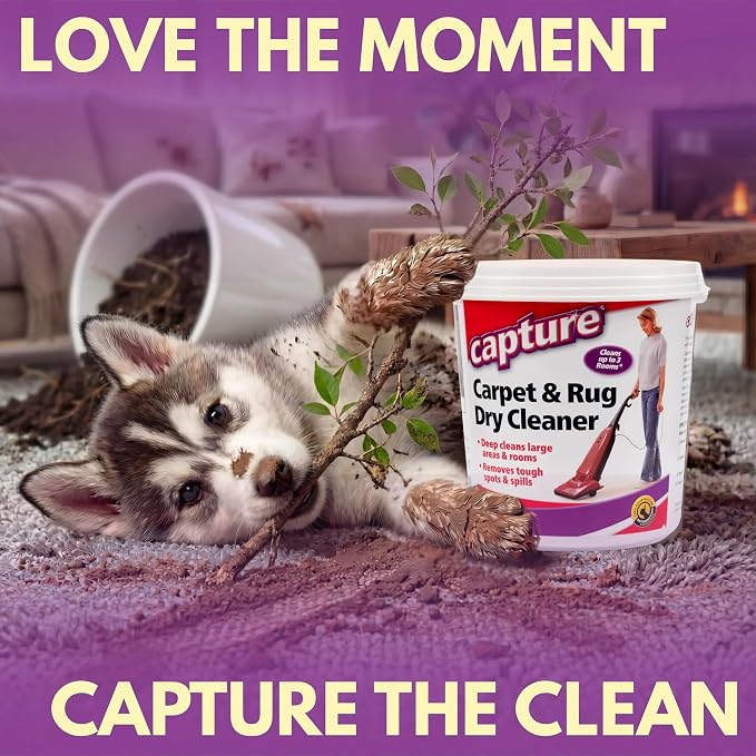 Capture Carpet & Rug Dry Cleaner: Carpet Deodorizer & Freshener Powder - Pet Odor Eliminator - Spot & Stain Remover - Fresh Natural Scent - Carpet Cleaner Powder - Dry Rug Powder Cleaner (2.5 lb)