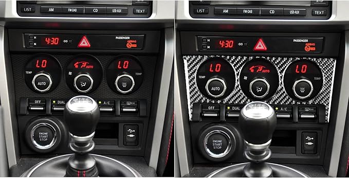 Real Carbon Fiber Trim for Subaru Accessories | for BRZ 2016 2017 2018 2019 2020 Air Conditioner A/C Control Button Interior Thick Overlay Decal - A