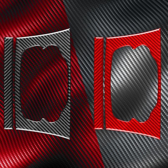 Climate Control Panel Stickers Fit for Chrysler 300 2011-2023 | Red Real Carbon Fiber|Central Console Trim Decals Base Touring Limited|Thick Overlay|Anti-scratch|Self-adhesive
