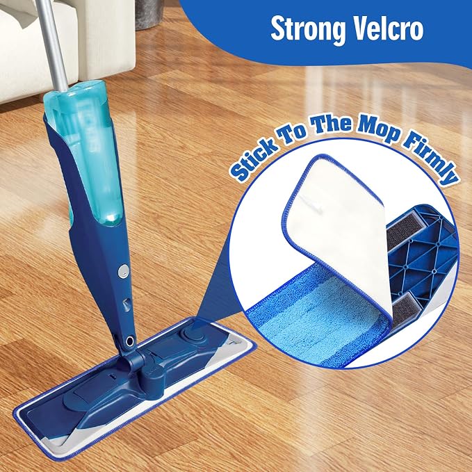 8 Pack Microfiber Cleaning Pads Compatible with Bona Mops, Safe for Hardwood and Hard-Surface Floors, Washable, Reusable