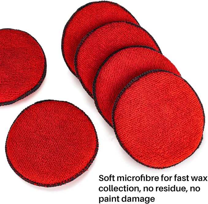 Sukh 12 Pack Microfiber Applicator Pads - Foam Car Wax Applicator Pad for Detailing | 4.72 Inch Foam Pads for Car Wax, Polish and Ceramic Coating, Soft Scratch-Free Applicators for Auto Detailing
