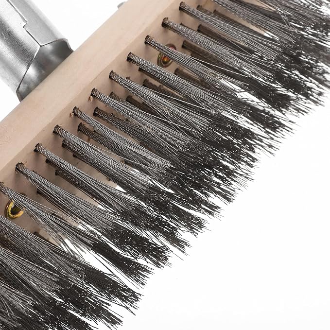 Stainless Steel Wire Scrub Brush 20cm Heavy Duty Outdoor Cleaning Brush for Moss Removal Patio and Garden Tough Surface Scrubber