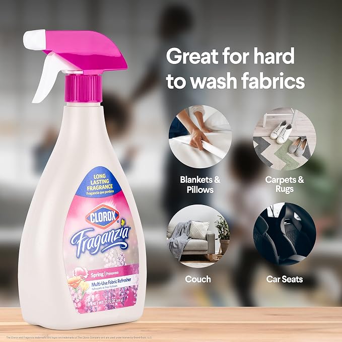 Clorox Fraganzia Refresher Spray 22oz Fresh Pine | Multi-Use Fabric Refresher Spray in Fresh Pine Scent | Fabric Spray, Linen Spray, Room Freshening Spray (Pack of 2)