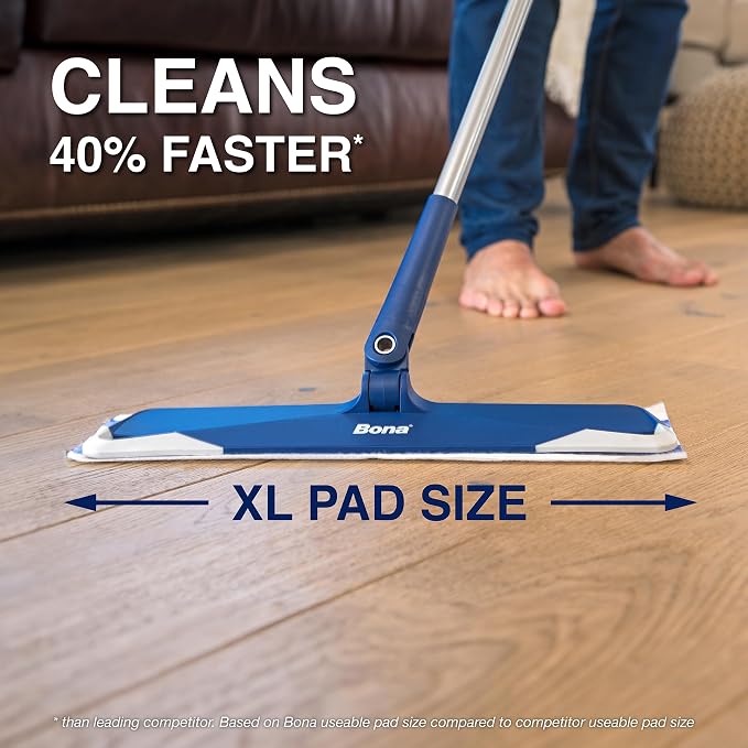 Bona Hardwood Floor Disposable Wet Cleaning Pads - unscented - Use Mops - Residue-Free Floor Cleaning Solution for Wood Floors 12 Count (Pack of 2)