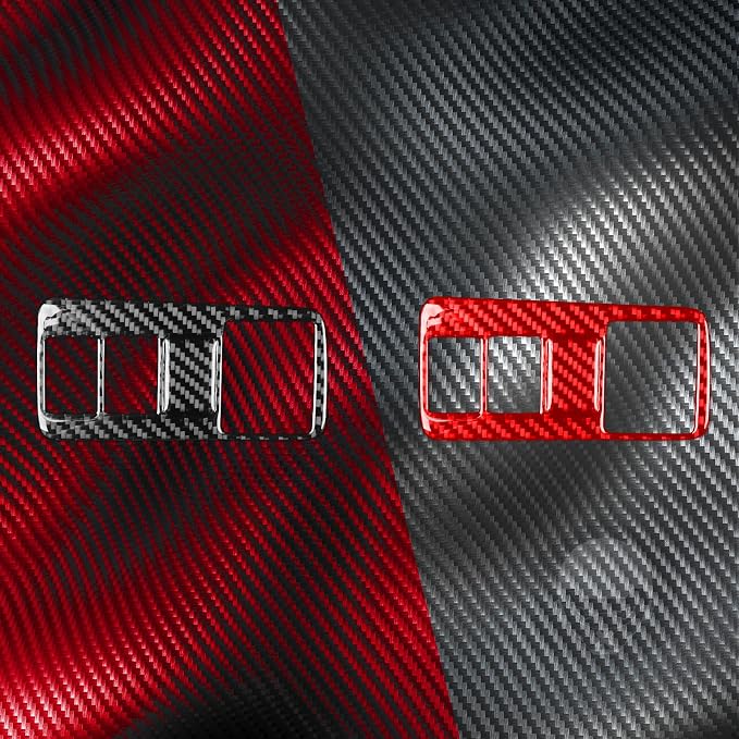 Driver Push Button Trim for Toyota Corolla 2009-2013 Accessories Black | Soft Carbon Fiber | Upgrades for Car | Only for Left-Hand Drive | Anti-Scratch | Sporty Style