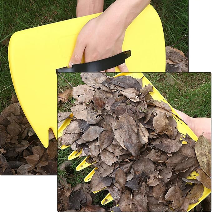 Leaf Grabber Rake Claws Efficient Debris Cleaning Portable Tool for Outdoor Cleaning Yellow 2PCS