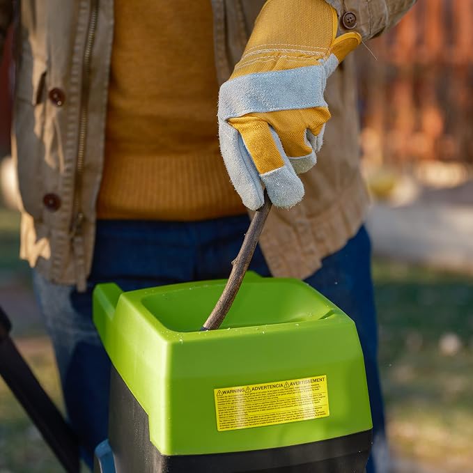 Earthwise GS015 15-Amp Electric Corded Chipper/Shredder with Collection Bag